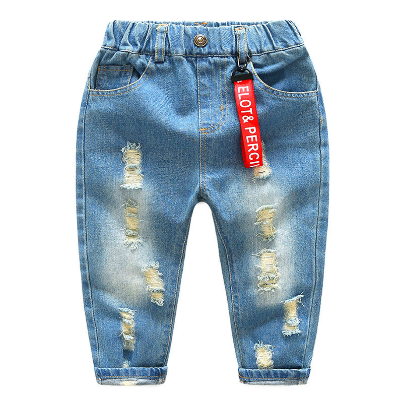 Custom Label Toddler Boys Jeans Pants Black Distressed Denim Jeans for Kids  Trousers - China Clothing and Pants price | Made-in-China.com